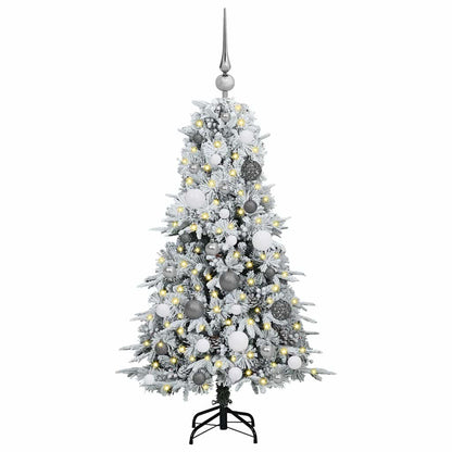 vidaXL Artificial Hinged Christmas Tree White 120 cm PE and PVC 3