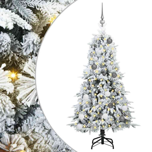 vidaXL Artificial Hinged Christmas Tree White 150 cm PE and PVC 2