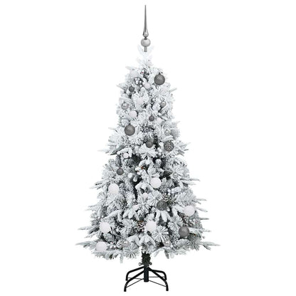 vidaXL Artificial Hinged Christmas Tree White 150 cm PE and PVC 4