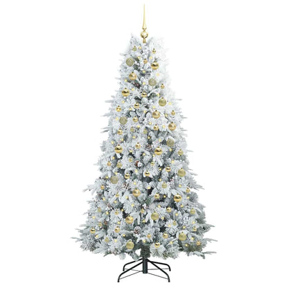 vidaXL Artificial Hinged Christmas Tree White 180 cm PE and PVC 3