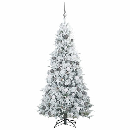 vidaXL Artificial Hinged Christmas Tree White 210 cm PE and PVC 4