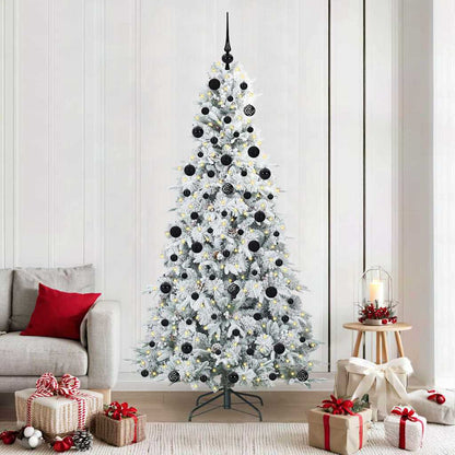 vidaXL Artificial Hinged Christmas Tree White 210 cm PE and PVC 1