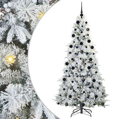 vidaXL Artificial Hinged Christmas Tree White 210 cm PE and PVC 2