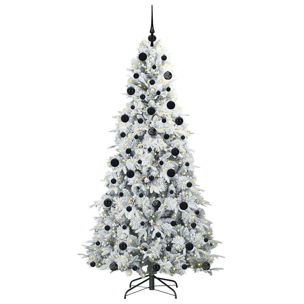 vidaXL Artificial Hinged Christmas Tree White 210 cm PE and PVC 3
