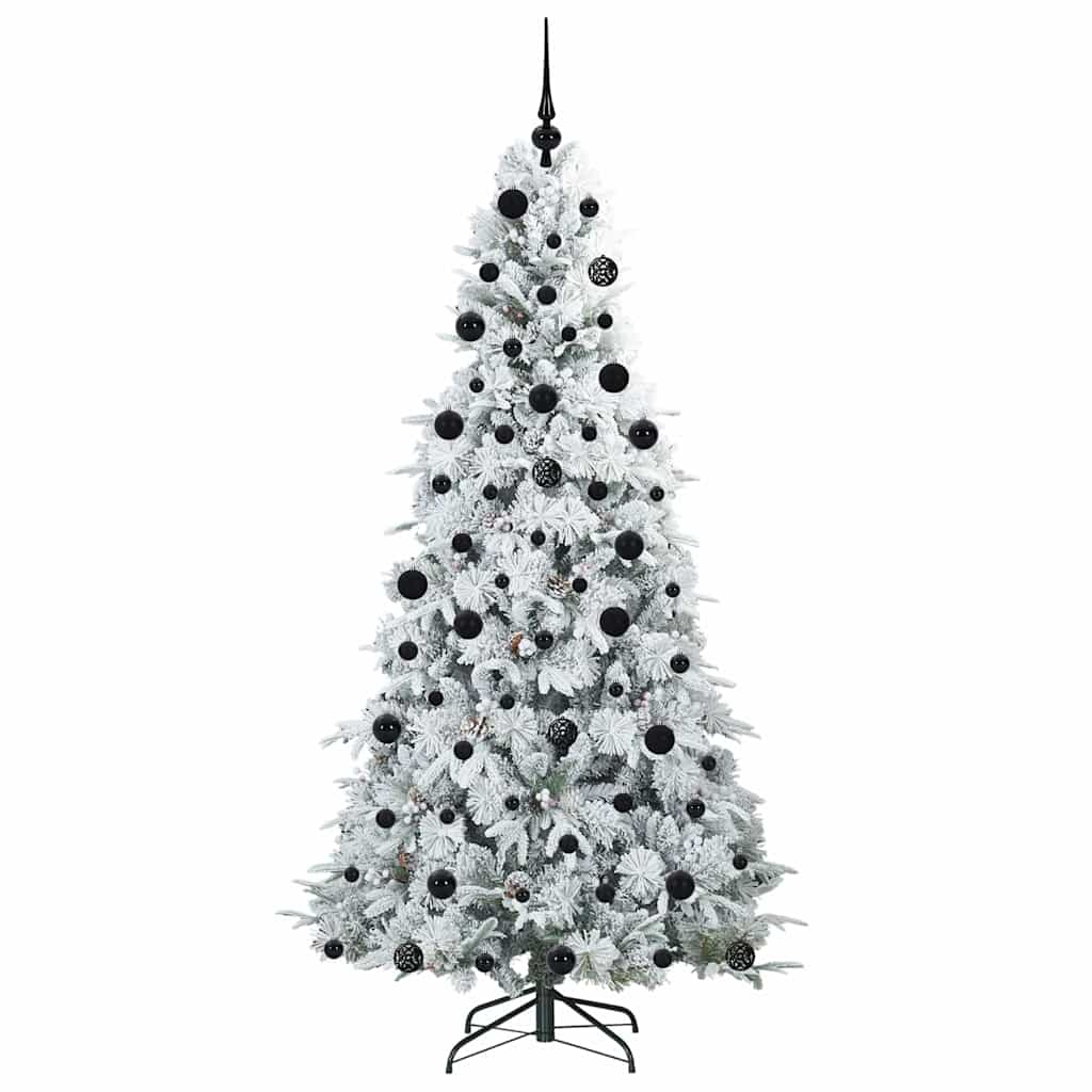 vidaXL Artificial Hinged Christmas Tree White 210 cm PE and PVC 4