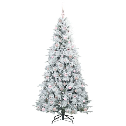 vidaXL Artificial Hinged Christmas Tree White 210 cm PE and PVC 4