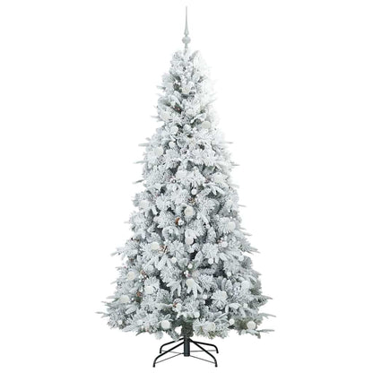 vidaXL Artificial Hinged Christmas Tree White 210 cm PE and PVC 4