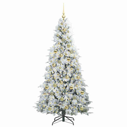 vidaXL Artificial Hinged Christmas Tree White 210 cm PE and PVC 3