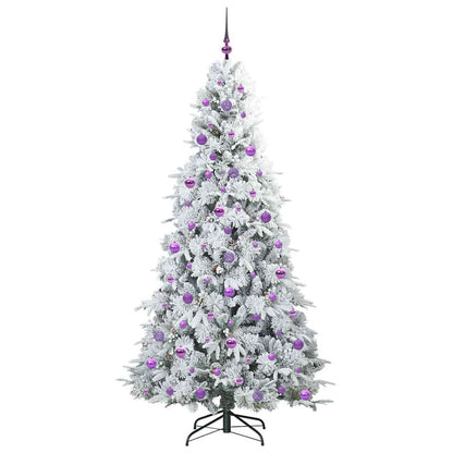vidaXL Artificial Hinged Christmas Tree White 210 cm PE and PVC 4