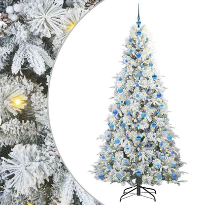 vidaXL Artificial Hinged Christmas Tree White 210 cm PE and PVC 2