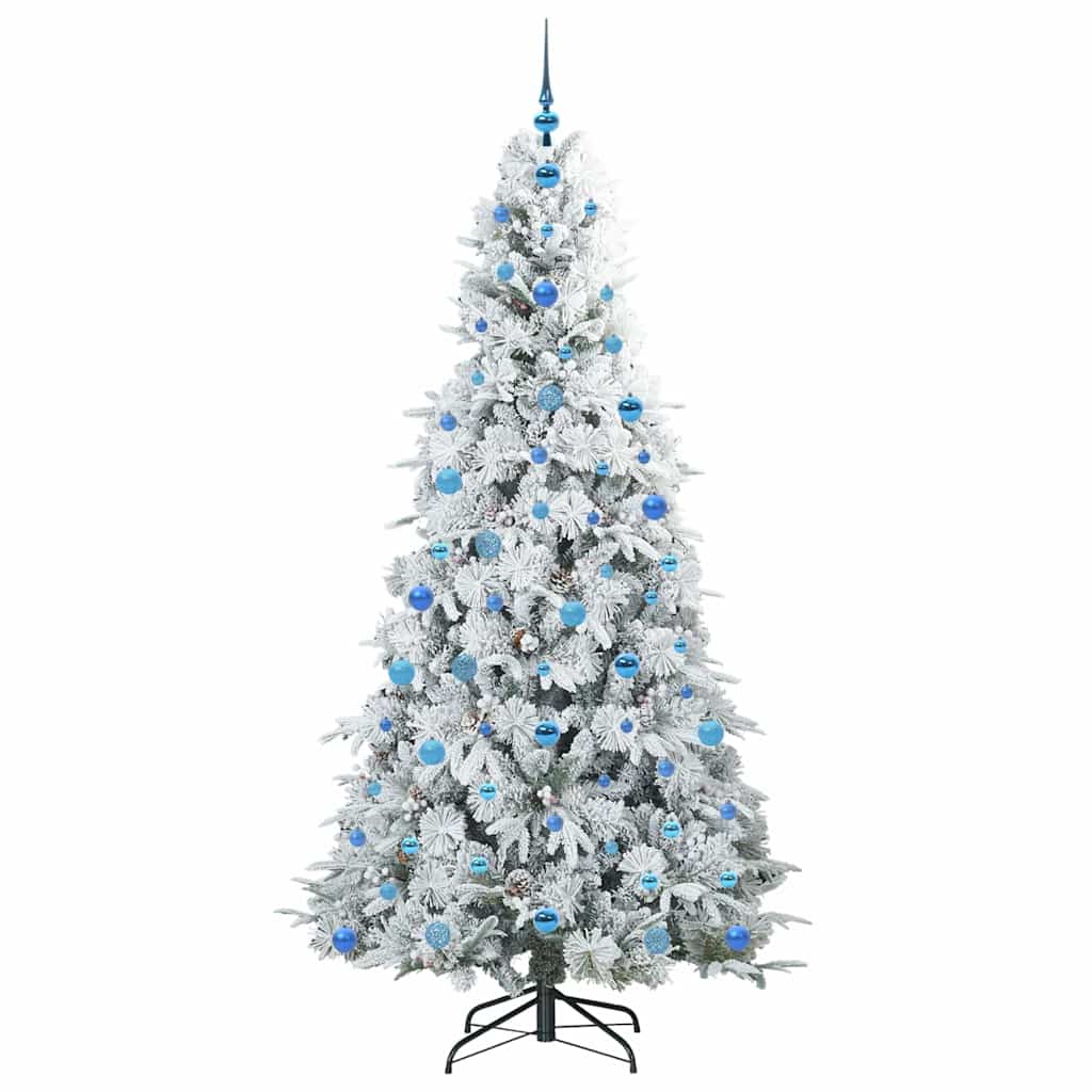 vidaXL Artificial Hinged Christmas Tree White 210 cm PE and PVC 4
