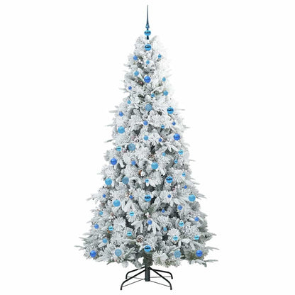 vidaXL Artificial Hinged Christmas Tree White 210 cm PE and PVC 4