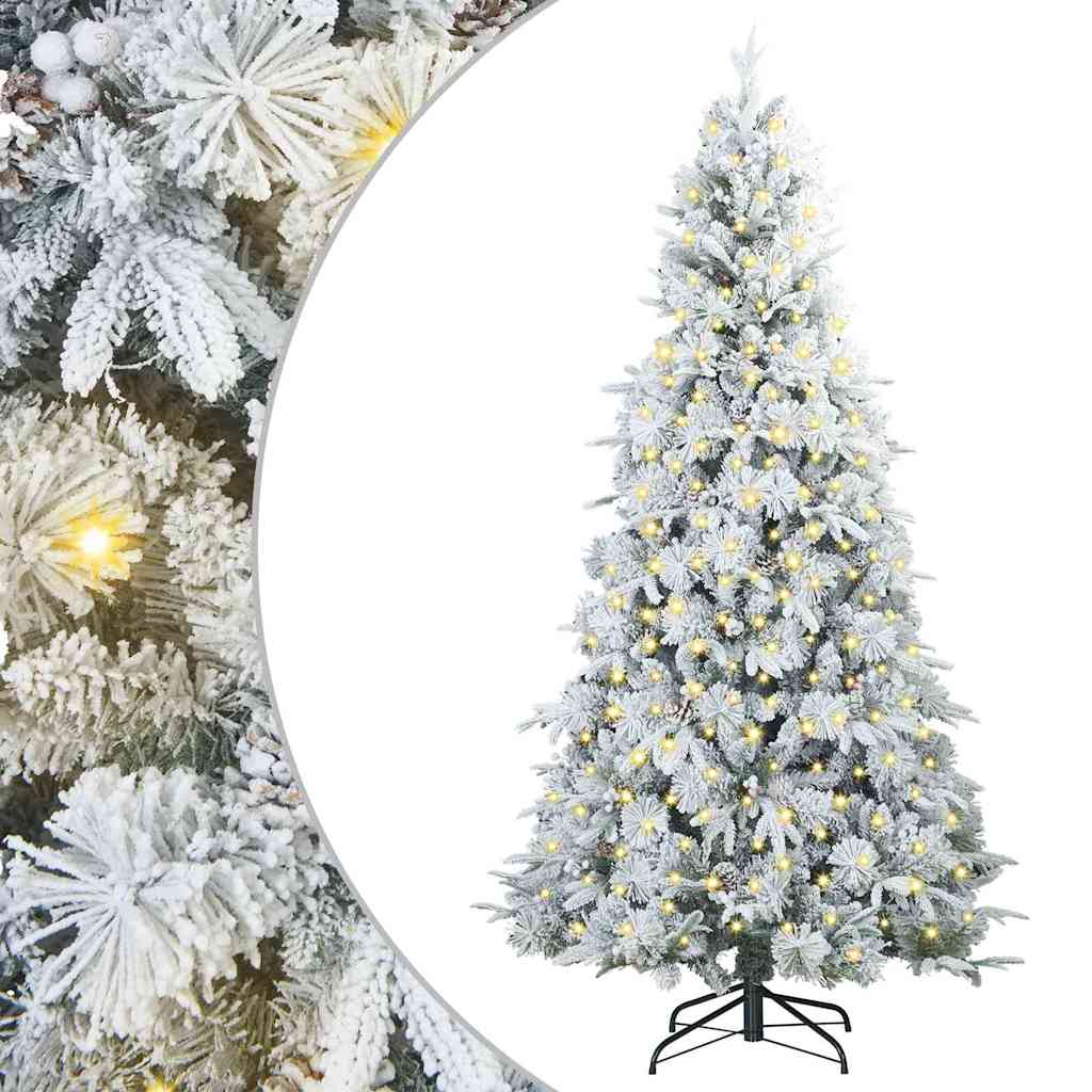 vidaXL Artificial Hinged Christmas Tree White 240 cm PE and PVC 2