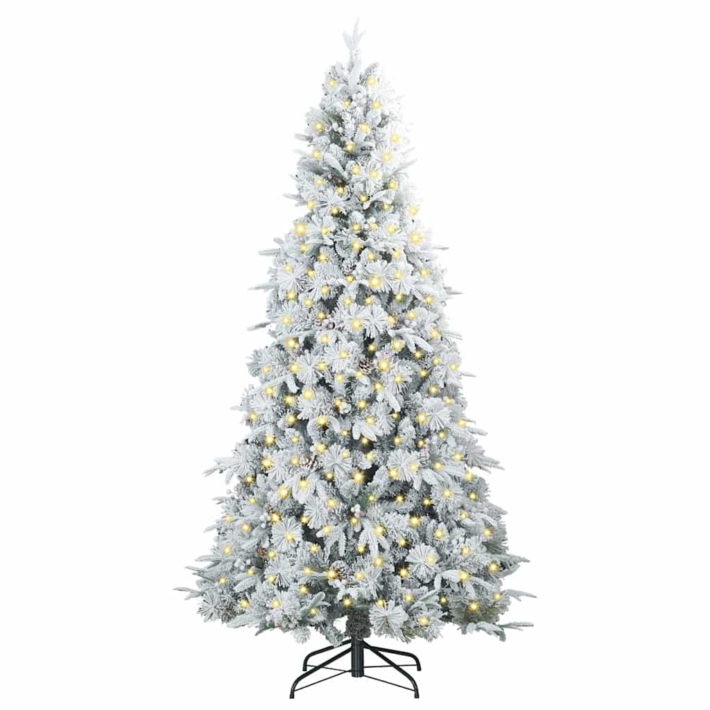 vidaXL Artificial Hinged Christmas Tree White 240 cm PE and PVC 3