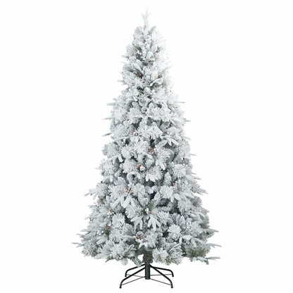 vidaXL Artificial Hinged Christmas Tree White 240 cm PE and PVC 4