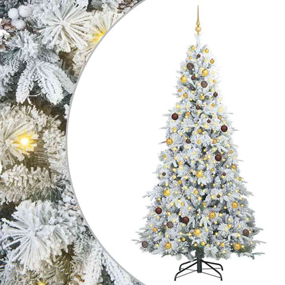 vidaXL Artificial Hinged Christmas Tree White 240 cm PE and PVC 2