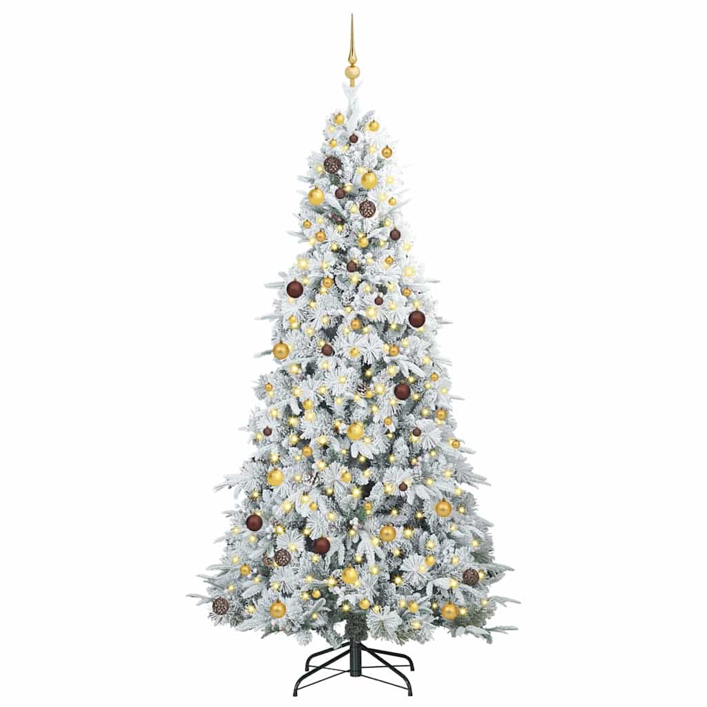 vidaXL Artificial Hinged Christmas Tree White 240 cm PE and PVC 3