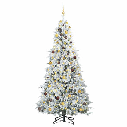 vidaXL Artificial Hinged Christmas Tree White 240 cm PE and PVC 3