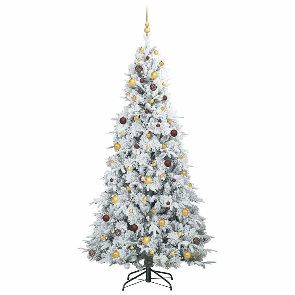 vidaXL Artificial Hinged Christmas Tree White 240 cm PE and PVC 4