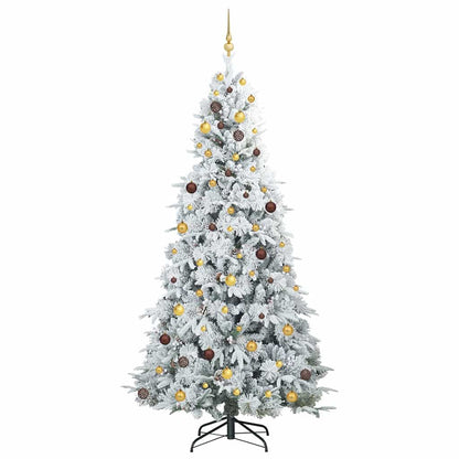vidaXL Artificial Hinged Christmas Tree White 240 cm PE and PVC 4