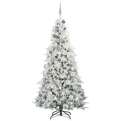 vidaXL Artificial Hinged Christmas Tree White 240 cm PE and PVC 3