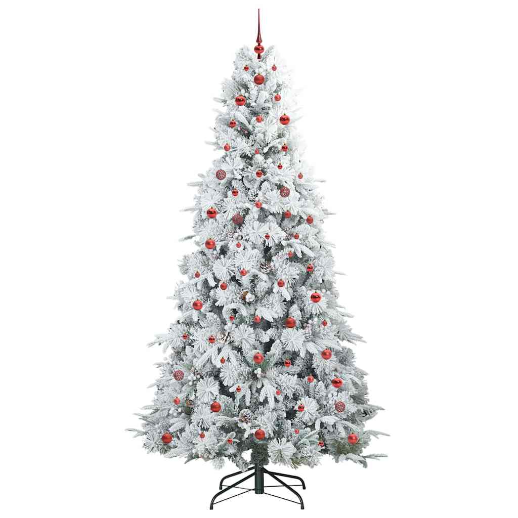 vidaXL Artificial Hinged Christmas Tree White 240 cm PE and PVC 4