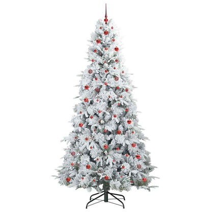 vidaXL Artificial Hinged Christmas Tree White 240 cm PE and PVC 4