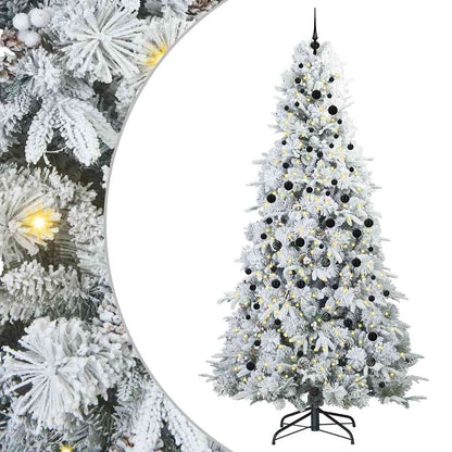 vidaXL Artificial Hinged Christmas Tree White 240 cm PE and PVC 2
