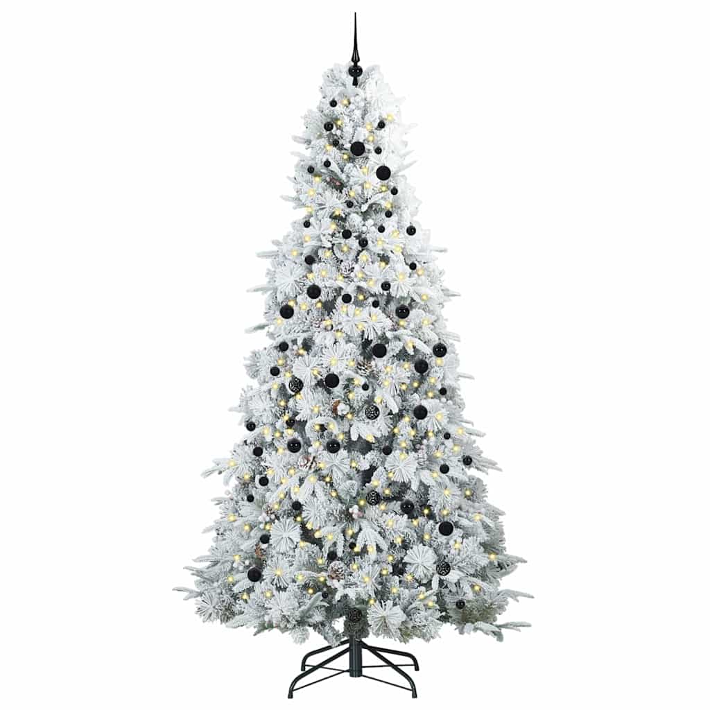 vidaXL Artificial Hinged Christmas Tree White 240 cm PE and PVC 3