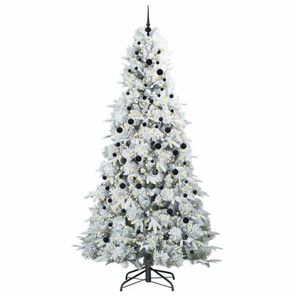 vidaXL Artificial Hinged Christmas Tree White 240 cm PE and PVC 3