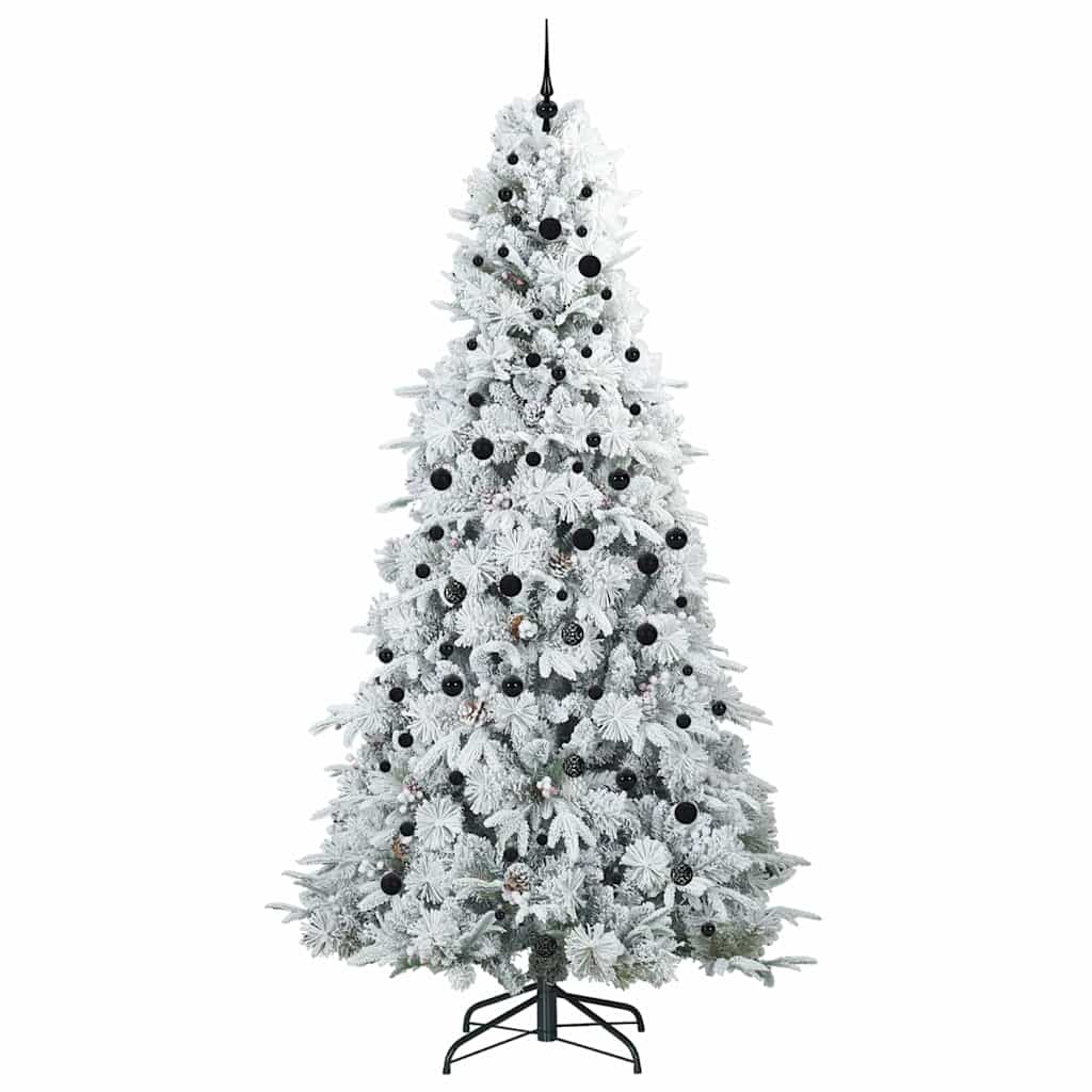 vidaXL Artificial Hinged Christmas Tree White 240 cm PE and PVC 4