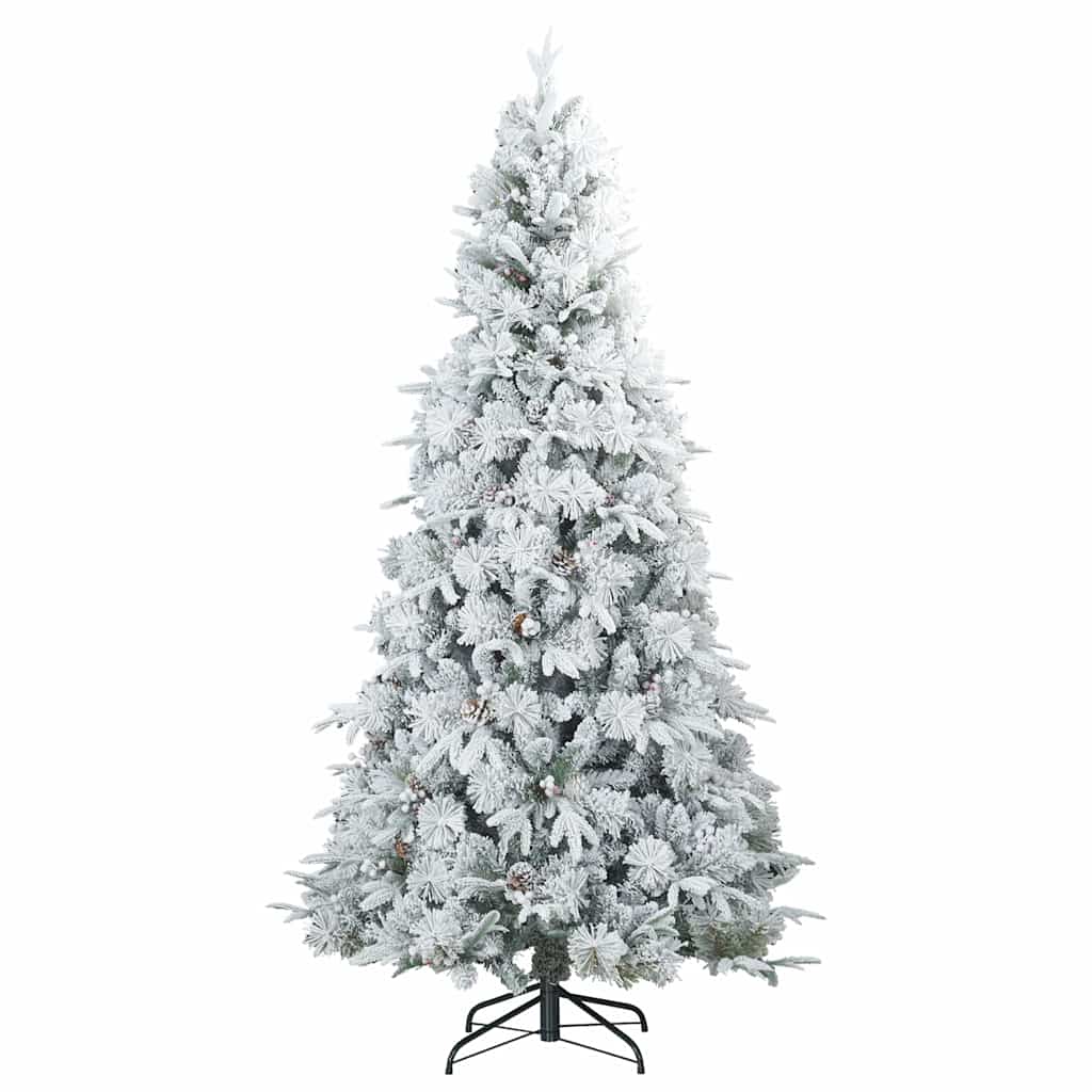 vidaXL Artificial Hinged Christmas Tree White 240 cm PE and PVC 5