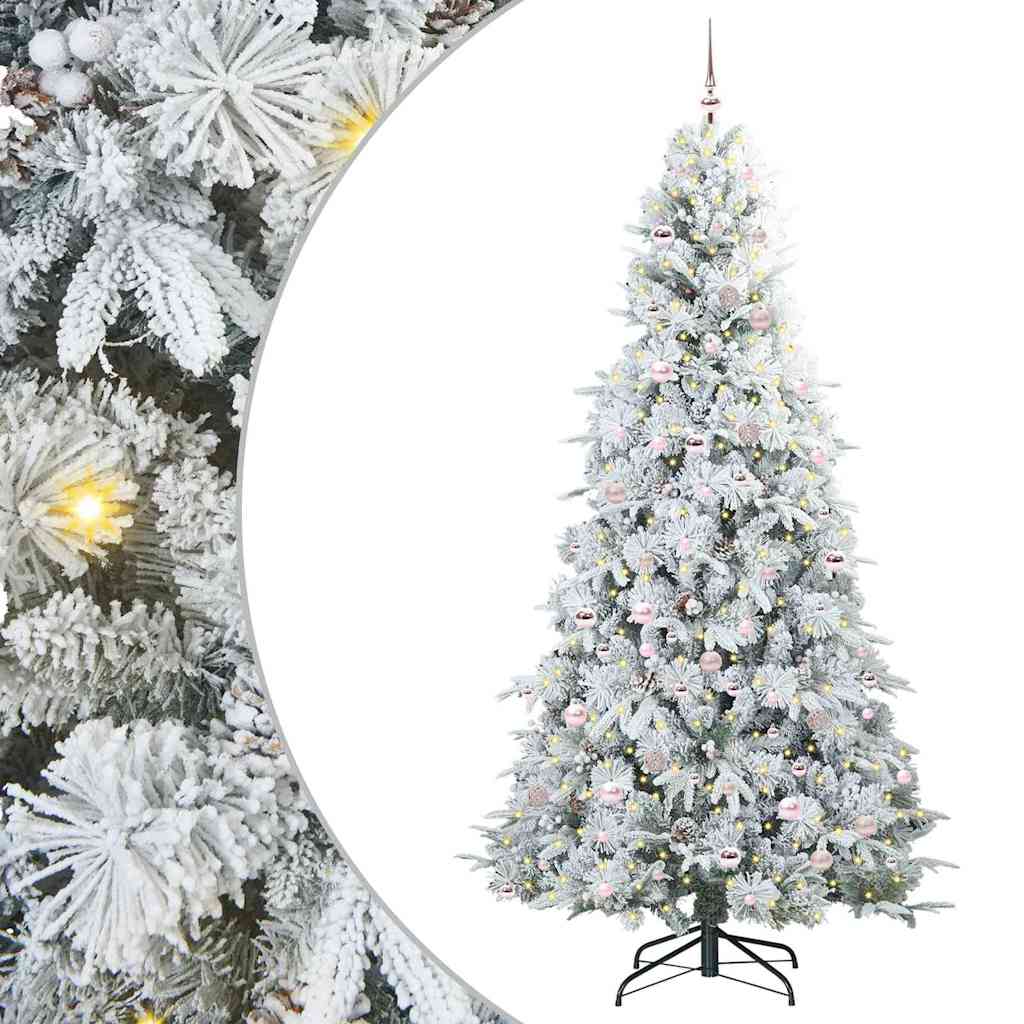vidaXL Artificial Hinged Christmas Tree White 240 cm PE and PVC 2