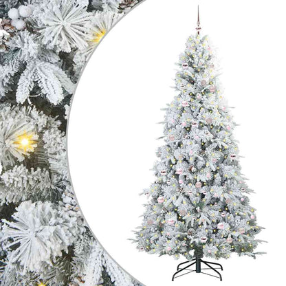 vidaXL Artificial Hinged Christmas Tree White 240 cm PE and PVC 2