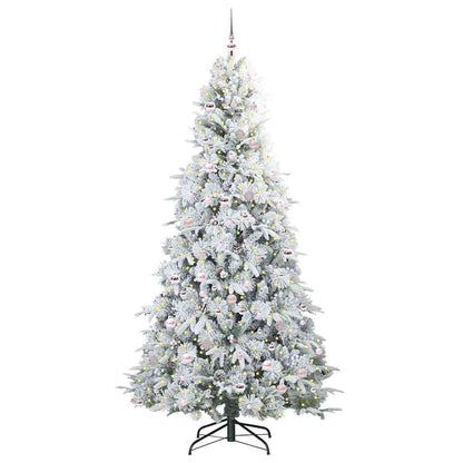 vidaXL Artificial Hinged Christmas Tree White 240 cm PE and PVC 3