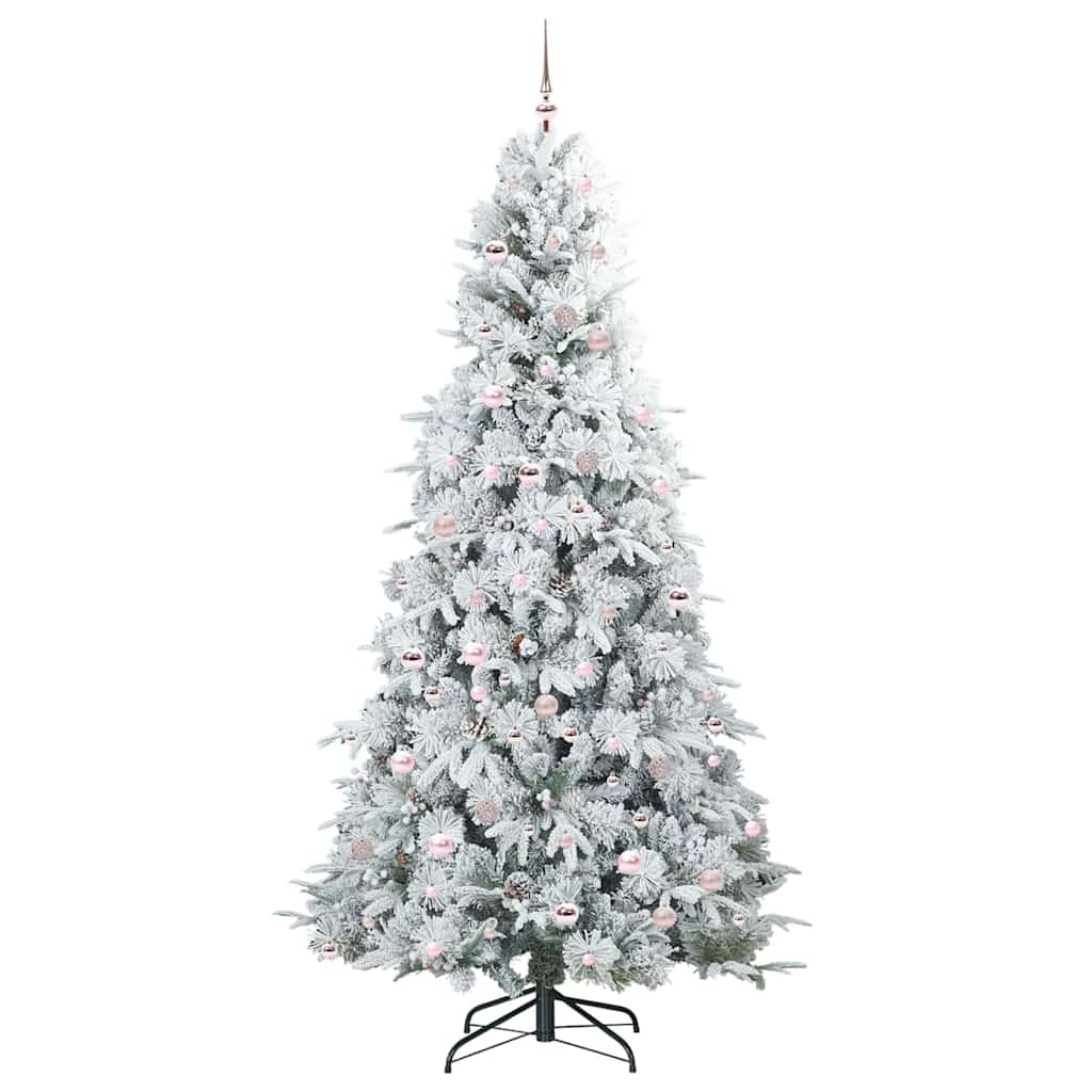 vidaXL Artificial Hinged Christmas Tree White 240 cm PE and PVC 4