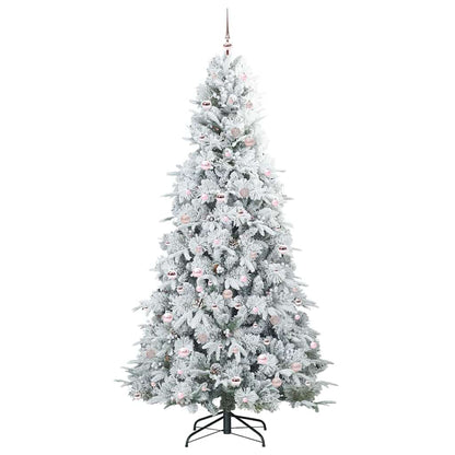 vidaXL Artificial Hinged Christmas Tree White 240 cm PE and PVC 4
