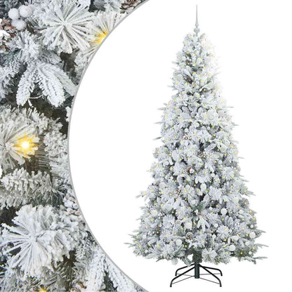 vidaXL Artificial Hinged Christmas Tree White 240 cm PE and PVC 2