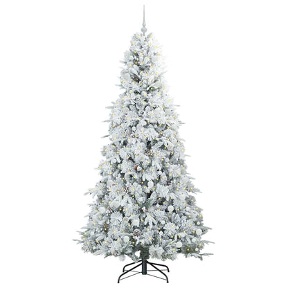 vidaXL Artificial Hinged Christmas Tree White 240 cm PE and PVC 3