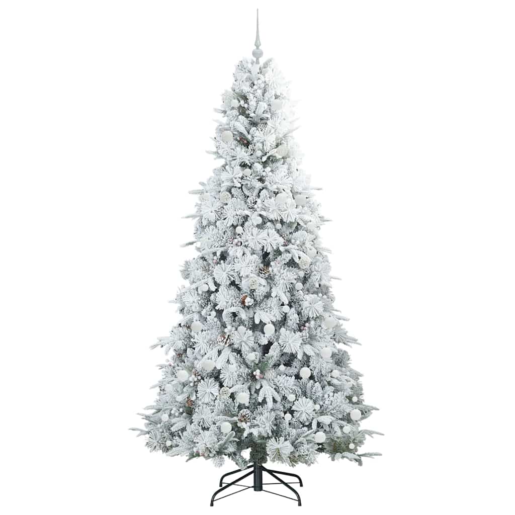 vidaXL Artificial Hinged Christmas Tree White 240 cm PE and PVC 4