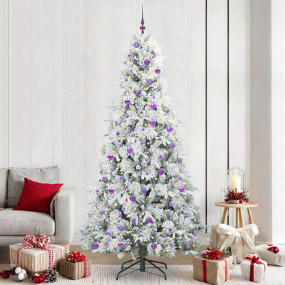 vidaXL Artificial Hinged Christmas Tree White 240 cm PE and PVC 1