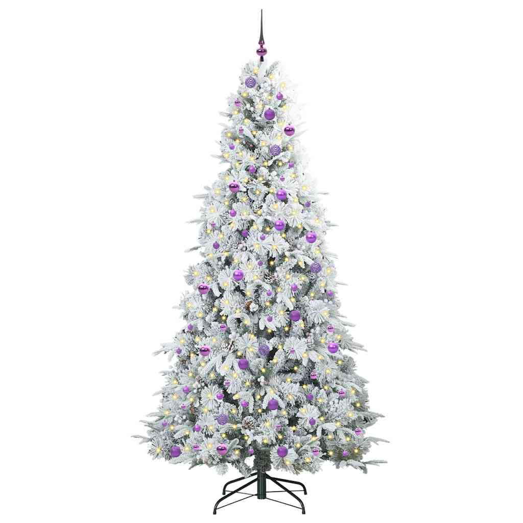 vidaXL Artificial Hinged Christmas Tree White 240 cm PE and PVC 3