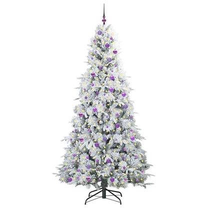 vidaXL Artificial Hinged Christmas Tree White 240 cm PE and PVC 3