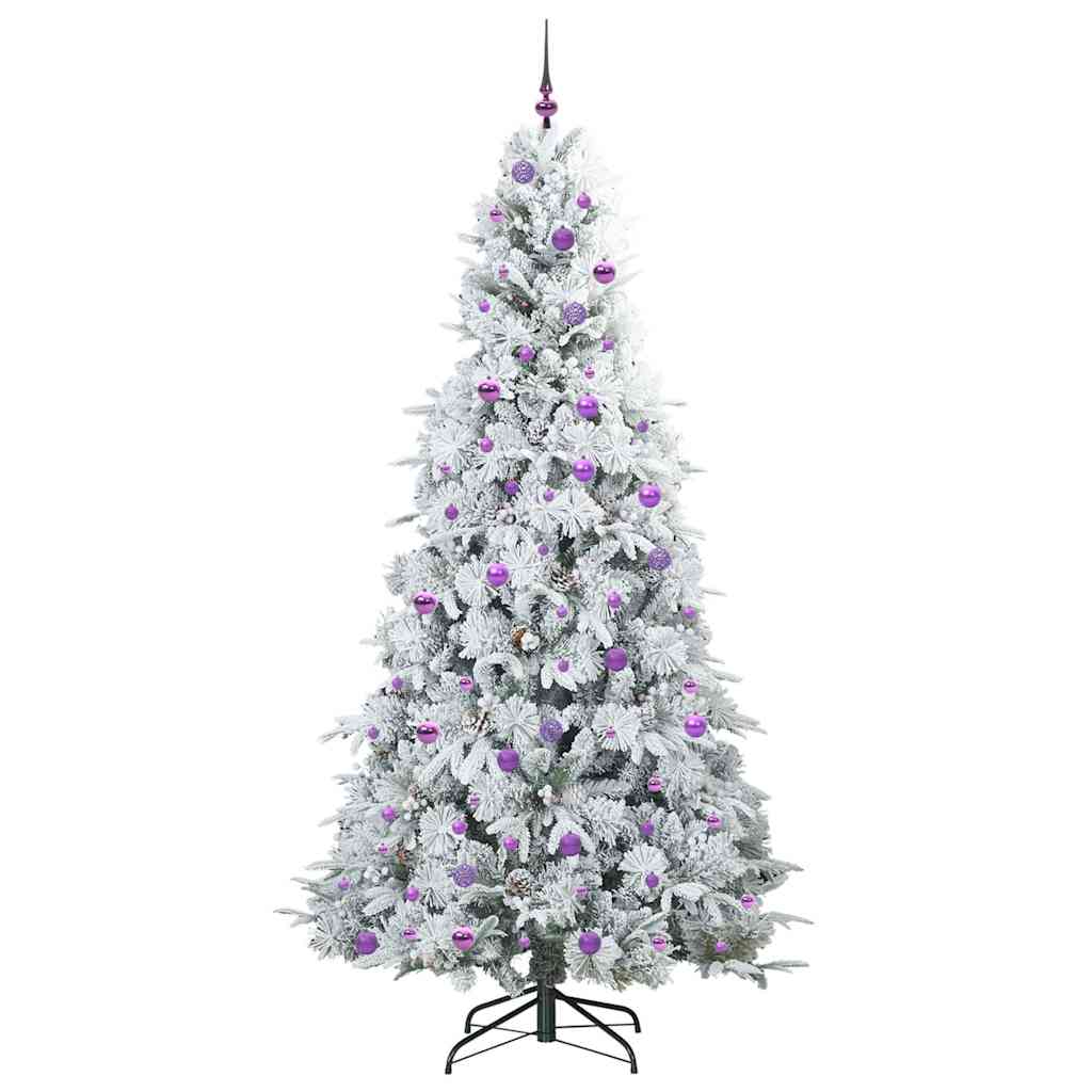 vidaXL Artificial Hinged Christmas Tree White 240 cm PE and PVC 4