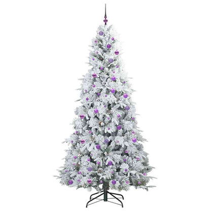 vidaXL Artificial Hinged Christmas Tree White 240 cm PE and PVC 4