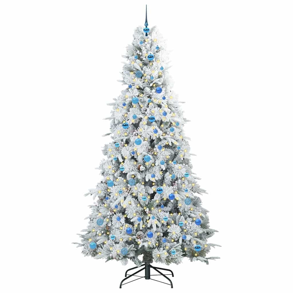 vidaXL Artificial Hinged Christmas Tree White 240 cm PE and PVC 3