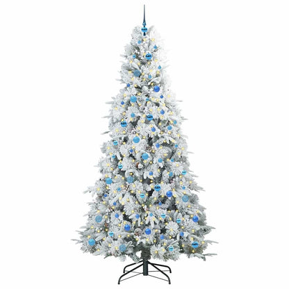 vidaXL Artificial Hinged Christmas Tree White 240 cm PE and PVC 3