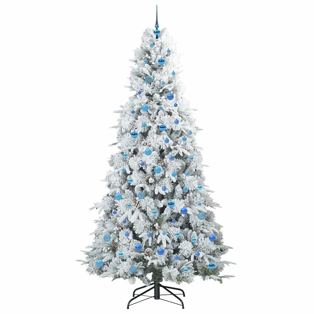 vidaXL Artificial Hinged Christmas Tree White 240 cm PE and PVC 4