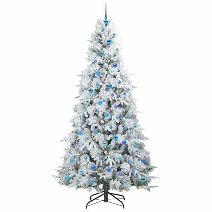 vidaXL Artificial Hinged Christmas Tree White 240 cm PE and PVC 4