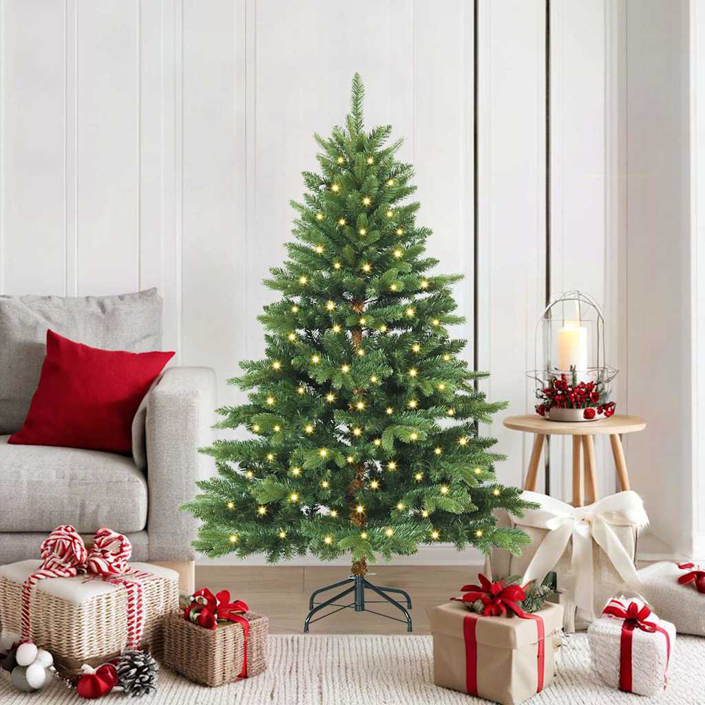 Artificial Christmas Tree with 150 LEDs PE and PVC Green 150 cm with LEDs
